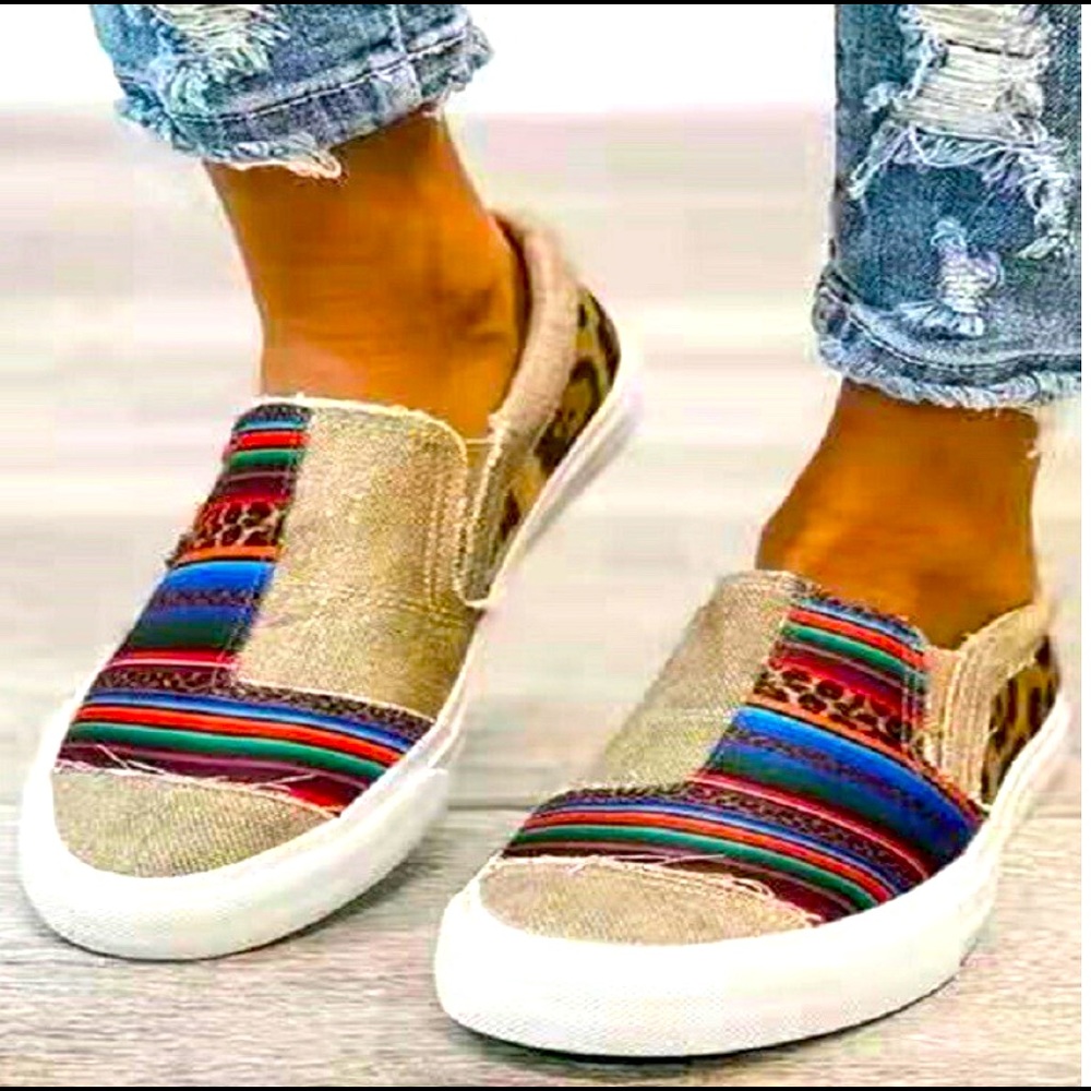 Sunflower Leopard Rainbow Canvas Sneakers